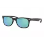 Ray-Ban Junior RJ9052S100S55 Päikeseprillid - Läikiv must raam, helesinine peegellääts, 48 mm