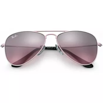 Ray-Ban Junior RJ9506S2117E5 laste päikeseprillid, ristkülikukujulised, läbipaistva roosa raamiga, helepruuni gradientroosa läätsega, 52/14/125 mm