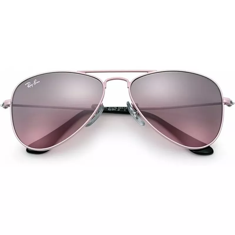 Ray-Ban Junior RJ9506S2117E5 laste päikeseprillid, ristkülikukujulised, läbipaistva roosa raamiga, helepruuni gradientroosa läätsega, 52/14/125 mm