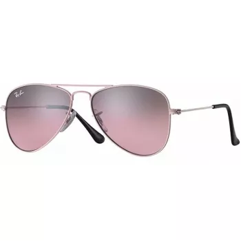 Ray-Ban Junior RJ9506S2117E5 laste päikeseprillid, ristkülikukujulised, läbipaistva roosa raamiga, helepruuni gradientroosa läätsega, 52/14/125 mm