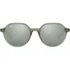 Ray-Ban RB2195 Hawkeye Päikeseprillid Läbipaistev Hall Hele Sinine/Lilla Gradient 51mm