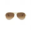 Ray-Ban RB3689 Aviator päikeseprillid, kuldne raam, pruun gradientlääts, 58/14/140 mm