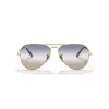 Ray-Ban RB3689 Aviator Titanium Sunglasses Gold Frame Green G-15 Lens 58mm