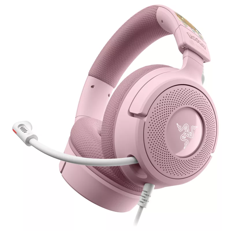 Razer Kraken V4 X Pokémon Pikachu & Eevee Edition juhtmega mänguri peakomplekt, USB-A, 7.1 ruumiline heli, Chroma RGB