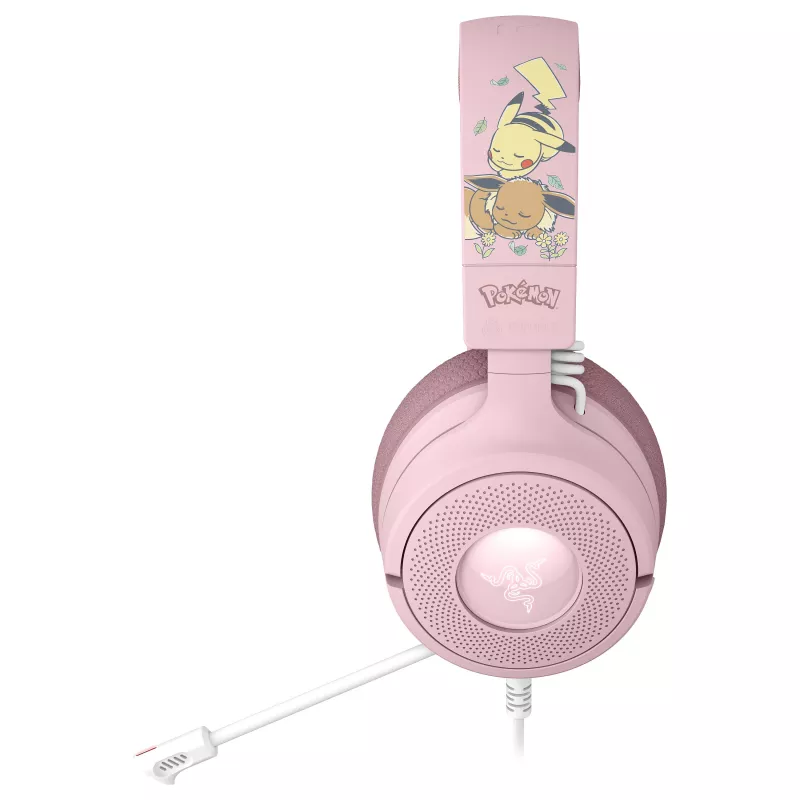 Razer Kraken V4 X Pokémon Pikachu & Eevee Edition juhtmega mänguri peakomplekt, USB-A, 7.1 ruumiline heli, Chroma RGB