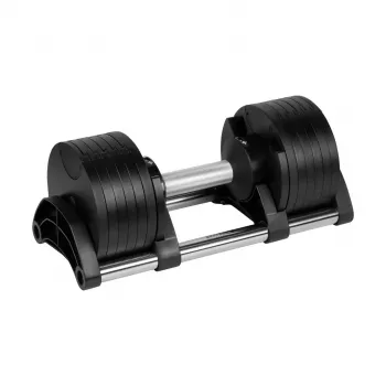 REBEL ACTIVE Reguleeritav malmist hantel 24 kg, kiirvaliku ketas, 2 kg sammud, must