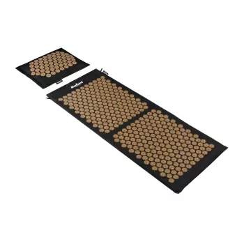 REBEL RBA-6012-GL ECO Akupressurimatt komplekt koos padjaga, XL 110x42 cm, kuldsed naelad, naturaalne puuvill ja kookoskiud