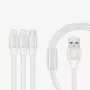 Recci Universal Delicate RCS-H120 3-in-1 Micro USB + 2 x Lightning Fast Charging Cable 1.2 m White