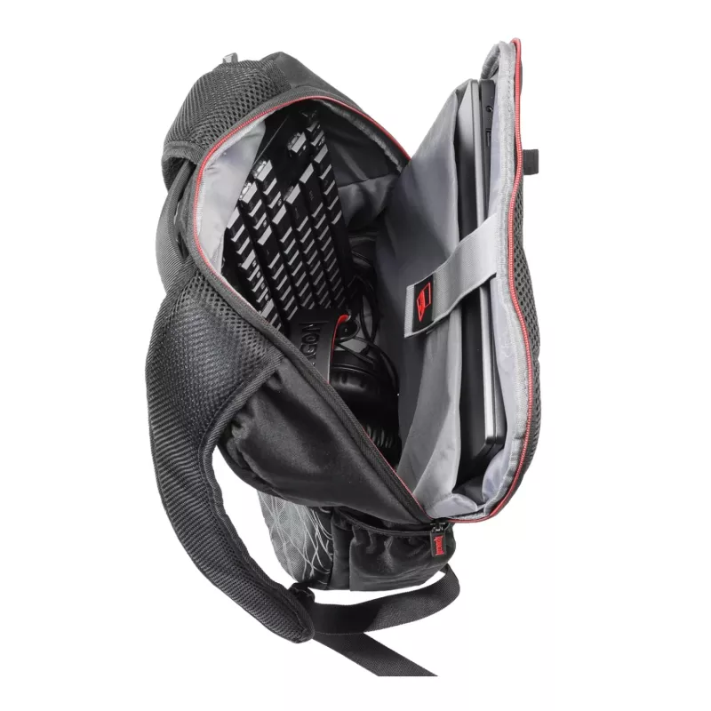 REDRAGON AENEAS 15 mänguseljakott - veekindel polüester, polsterdatud 15.6 inch sülearvuti sektsioon, must punaste aktsentidega