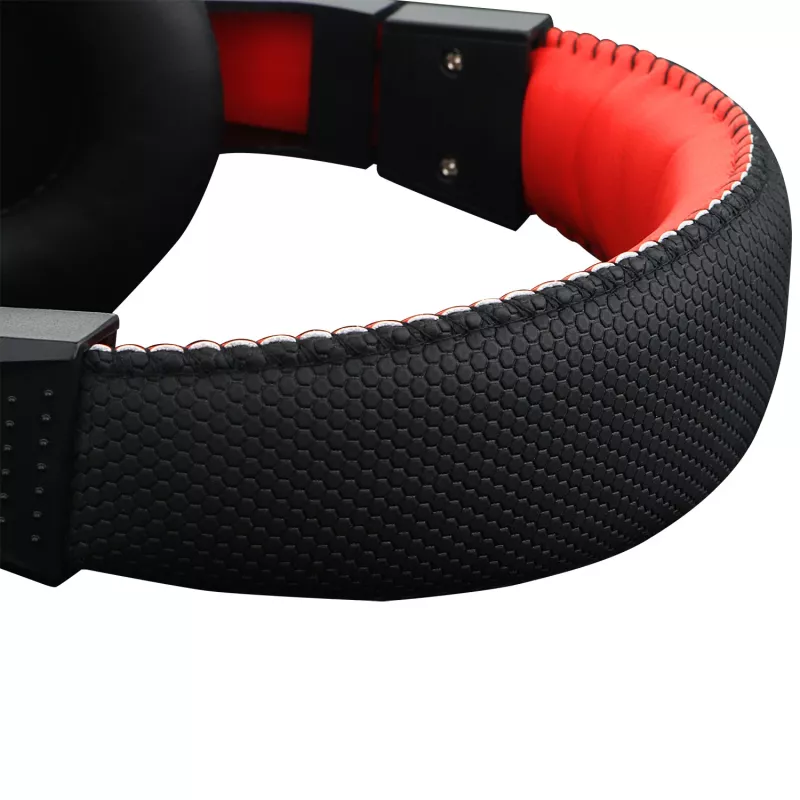 REDRAGON ARES Ümberkõrvaklapid juhtmega mängupeakomplekt punase LED-tulestikuga, omnidirektsionaalne boom-mikrofon, 40mm draiverid, 3.5mm pistik, must