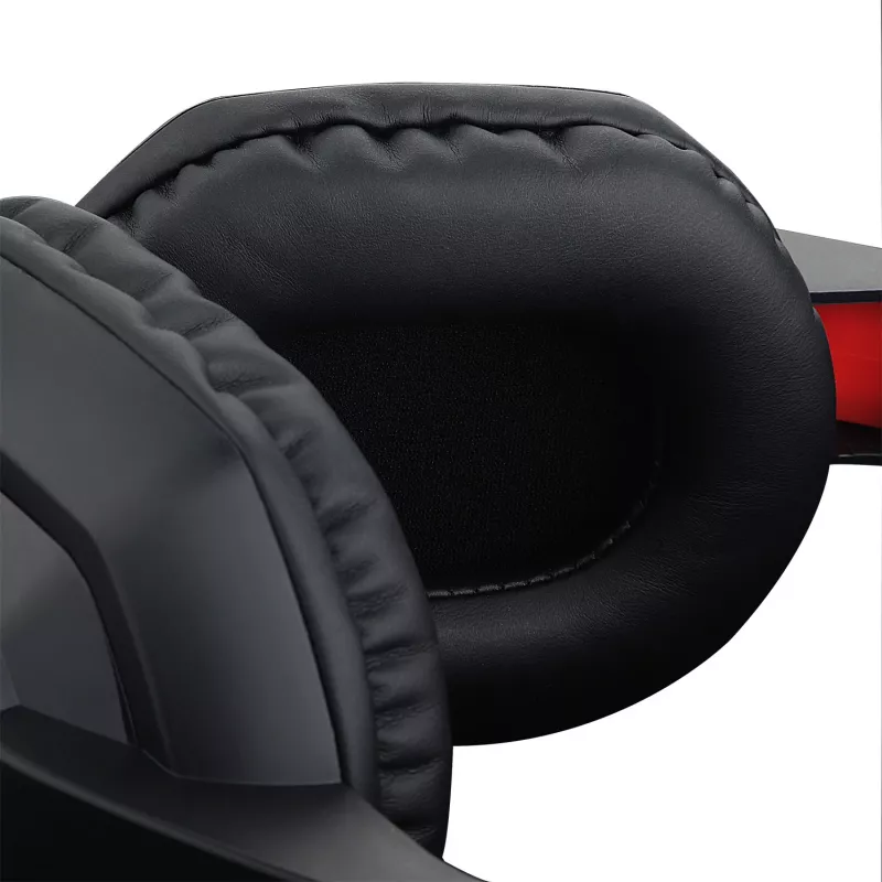 REDRAGON ARES Ümberkõrvaklapid juhtmega mängupeakomplekt punase LED-tulestikuga, omnidirektsionaalne boom-mikrofon, 40mm draiverid, 3.5mm pistik, must