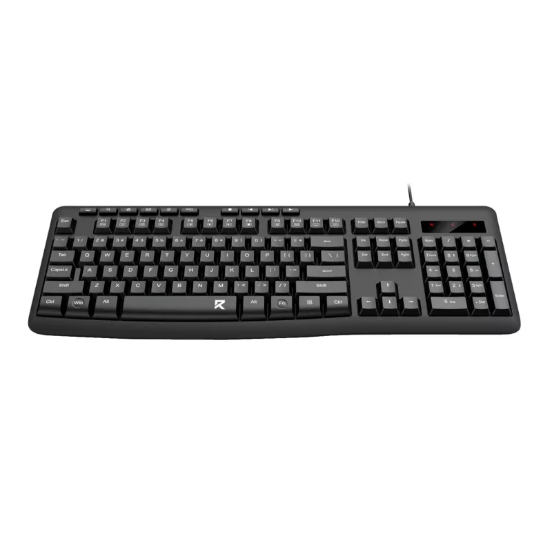 Redragon BK-7366 Täissuuruses ergonoomiline juhtmega membraanklaviatuur kontorisse - must