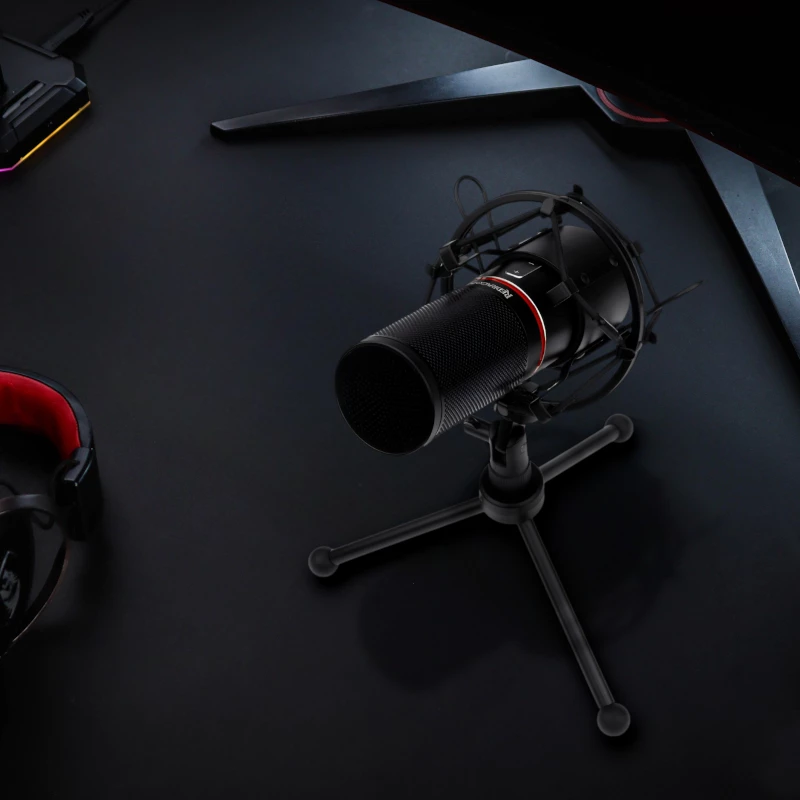 REDRAGON BLAZAR Cardioid USB mängimismikrofon statiivi, pop-filtri ja šokikinnitusega - Must