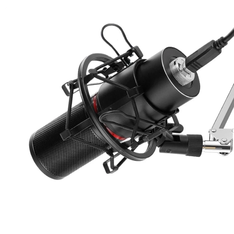REDRAGON BLAZAR Cardioid USB mängimismikrofon statiivi, pop-filtri ja šokikinnitusega - Must