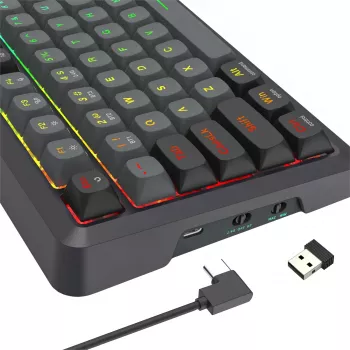 Redragon BRAGI PRO K688 98+1 Gasket juhtmevaba mehaaniline klaviatuur (kolmekordne režiim, RGB, kuumvahetatav, kreemikad lineaarsed lülitid)