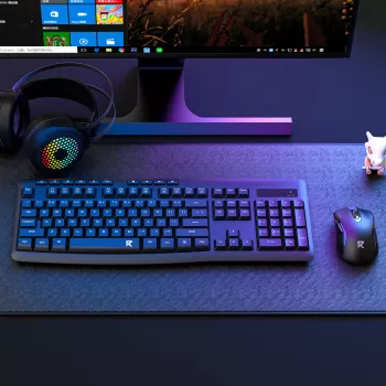 Redragon BS-7367-A Juhtmevaba Klaviatuuri ja Hiire Komplekt - Must, Täissuuruses Membraan, 2,4 GHz, Reguleeritav DPI