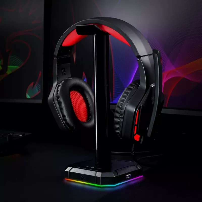 Redragon HA300 Scepter Pro RGB kõrvaklappide alus 4-portilise USB 2.0 jaoturiga