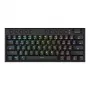 REDRAGON Horus Mini Pro 61-klahviga kolme režiimiga traadita RGB madala profiiliga mehaaniline mänguklaviatuur - must (punane lüliti)