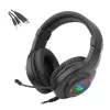 REDRAGON HYLAS H260RGB Üle-kõrva mängukõrvaklapid eemaldatava mikrofoniga, 50mm draiverid, RGB-valgustus, 3.5mm heli + USB toide, must