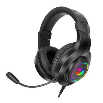 REDRAGON HYLAS H260RGB Üle-kõrva mängukõrvaklapid eemaldatava mikrofoniga, 50mm draiverid, RGB-valgustus, 3.5mm heli + USB toide, must