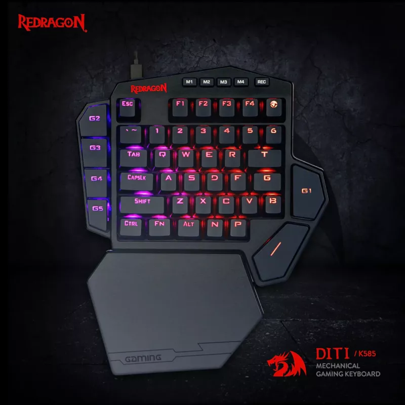 Redragon K585 DITI ELITE PRO RGB 40% traadita mehaaniline mänguklaviatuur - sinised lülitid