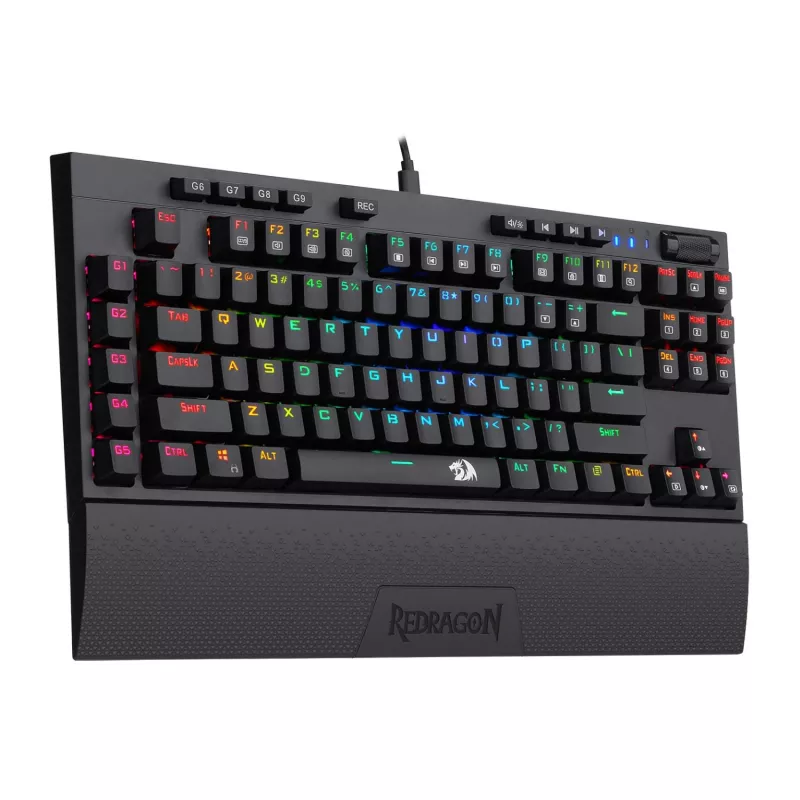 Redragon K588 RGB Pro BROADSWORD TKL mehaaniline juhtmega mänguklaviatuur - must