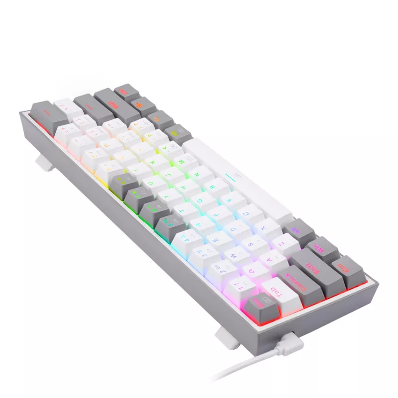 Redragon K617 FIZZ 60% juhtmega RGB mänguklaviatuur - valge/hall