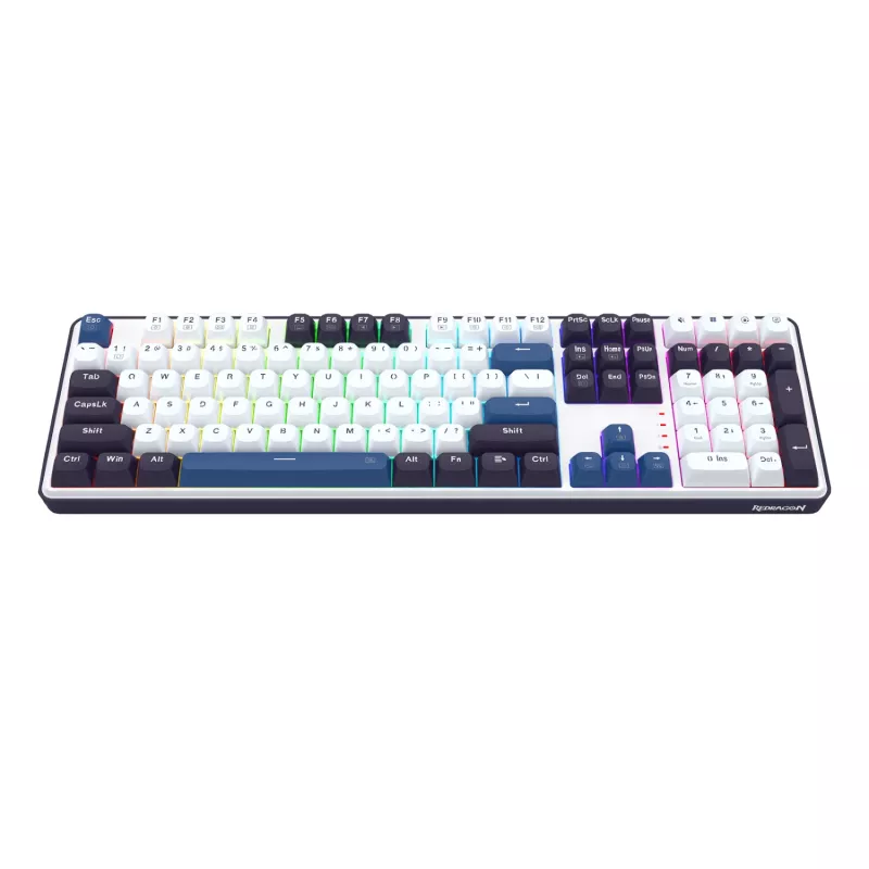 Redragon K689 WYVERN RGB juhtmega mehaaniline klaviatuur - valge/must