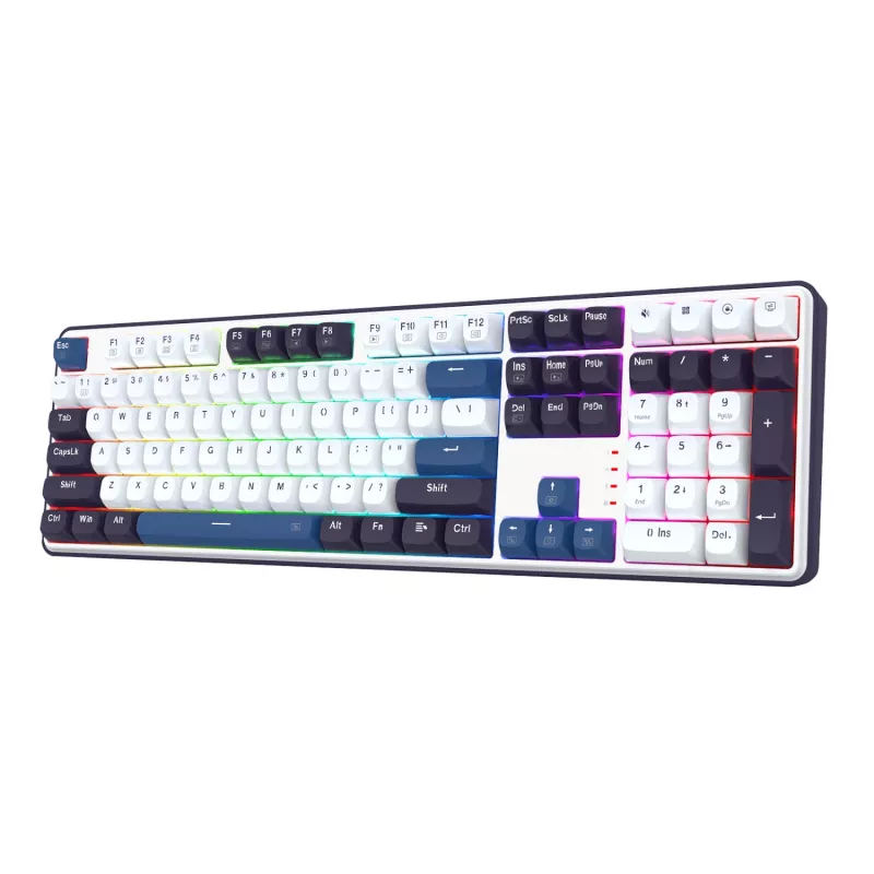 Redragon K689 WYVERN RGB juhtmega mehaaniline klaviatuur - valge/must