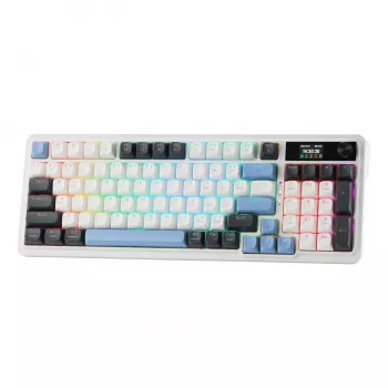 Redragon K719WGB GALATIN RGB PRO täissuuruses juhtmevaba mehaaniline mänguklaviatuur - valge