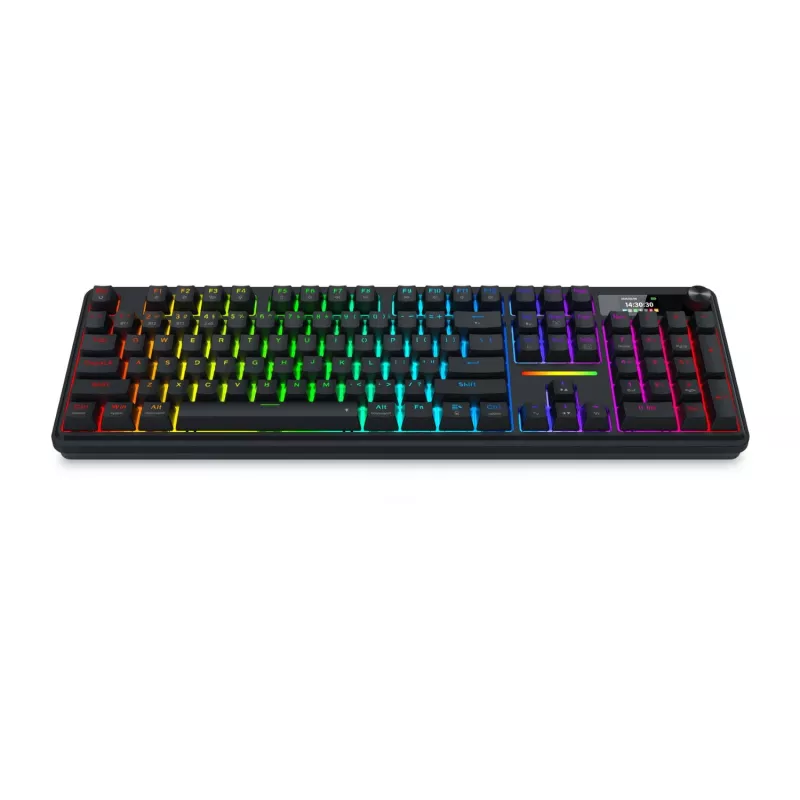 Redragon K762 TERRAFLARE PRO RGB juhtmevaba tihendkinnitusega mänguklaviatuur - 75% 82 klahvi, kolm režiimi, kuumvahetatav, Double-Shot PBT, must