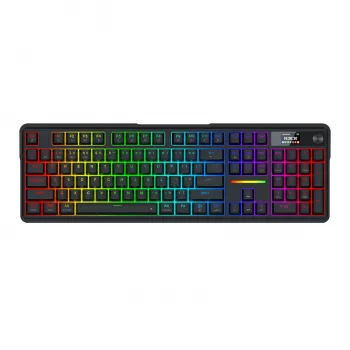 Redragon K762 TERRAFLARE PRO RGB juhtmevaba tihendkinnitusega mänguklaviatuur - 75% 82 klahvi, kolm režiimi, kuumvahetatav, Double-Shot PBT, must