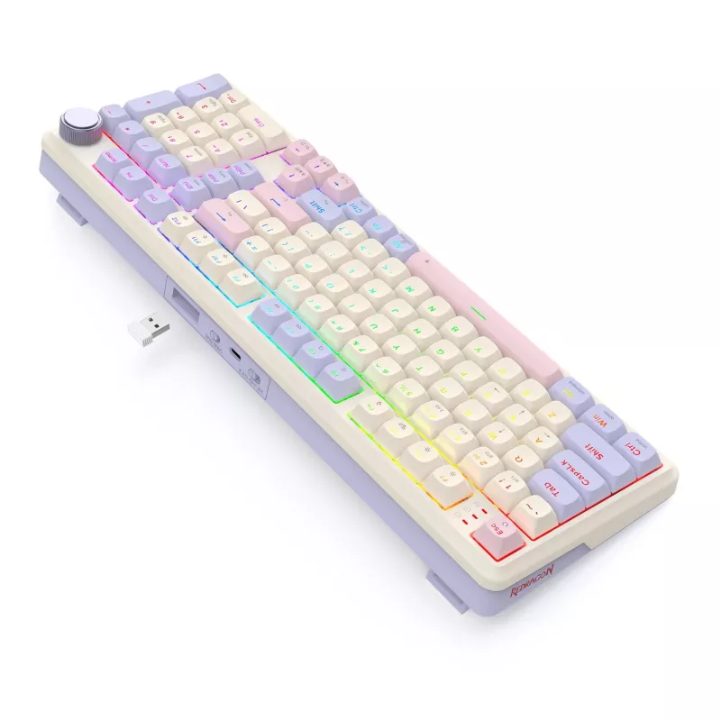 Redragon K768VI-WL kolme režiimiga RGB mehaaniline mänguklaviatuur – 100 klahvi hot-swap (must)
