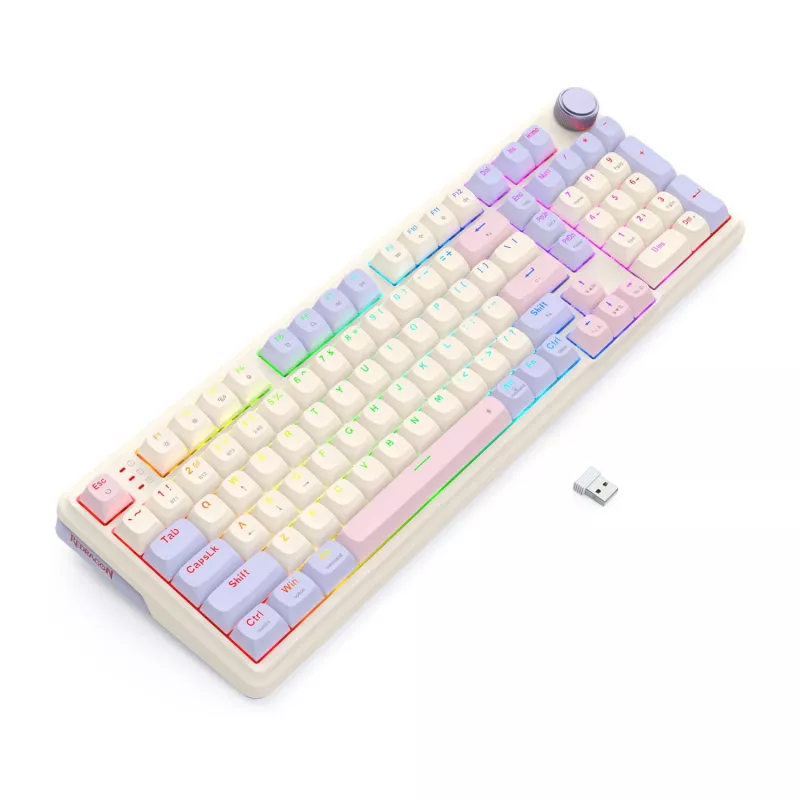 Redragon K768VI-WL kolme režiimiga RGB mehaaniline mänguklaviatuur – 100 klahvi hot-swap (must)