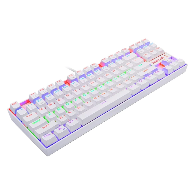 REDRAGON KUMARA mehaaniline 87 klahviga RGB-taustvalgustusega mänguklaviatuur - valge