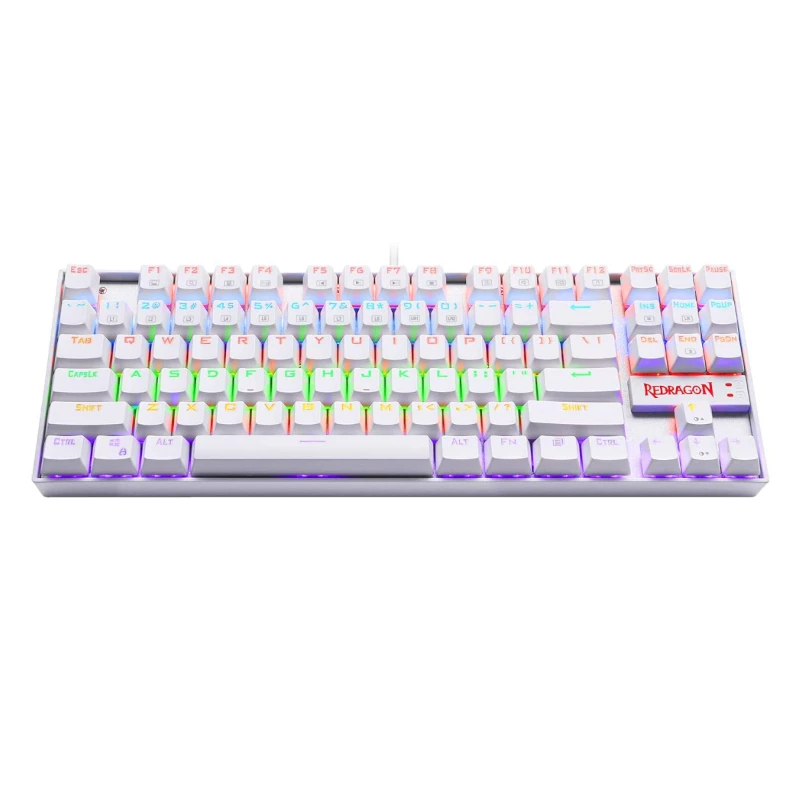 REDRAGON KUMARA mehaaniline 87 klahviga RGB-taustvalgustusega mänguklaviatuur - valge