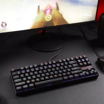Redragon KUMARA RGB mehaaniline mänguklaviatuur - Tenkeyless 87-klahviline, Outemu Red lülitid, RGB taustavalgustus, must