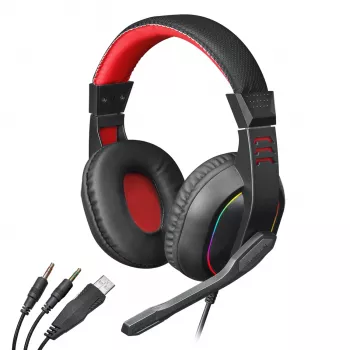 Redragon Over-Ear ARES Aux RGB mängukõrvaklapid - must