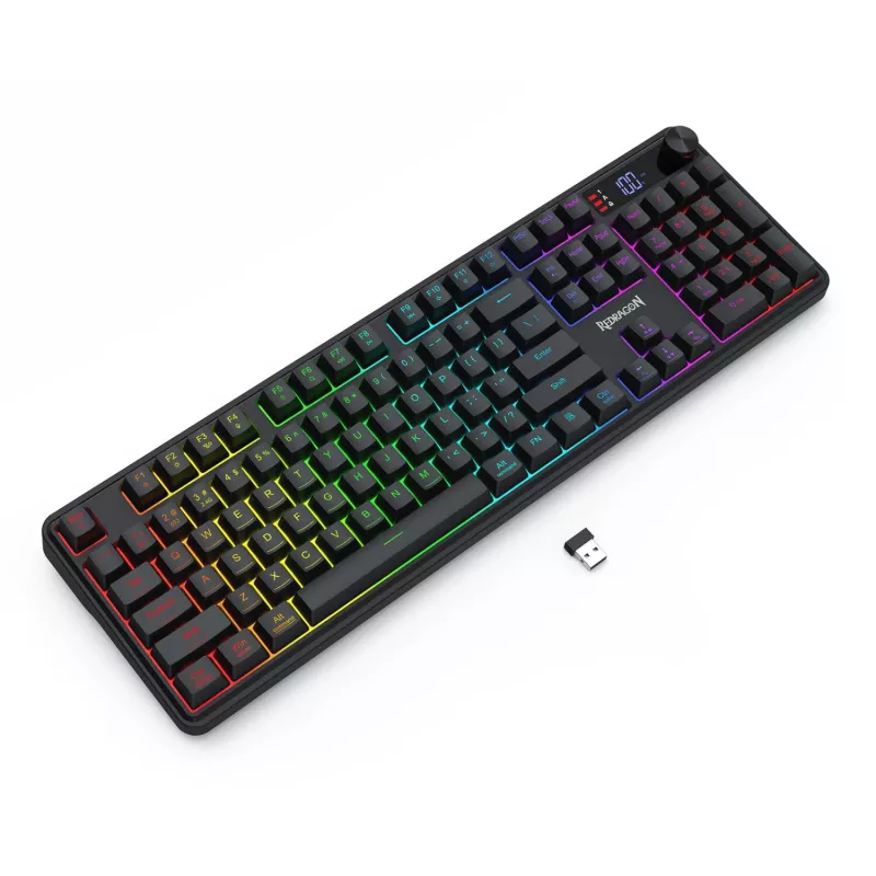 Redragon RM104 PRO VOLCANO RGB traadita membraaniga mänguklaviatuur - must