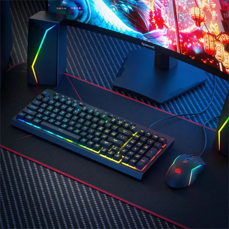 Redragon RYLO S141 membraanklaviatuur ja hiir juhtmega komplekt