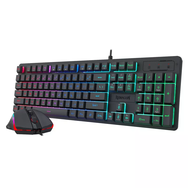 Redragon S107 RGB Gaming Essentials juhtmega mänguklaviatuuri ja hiire komplekt