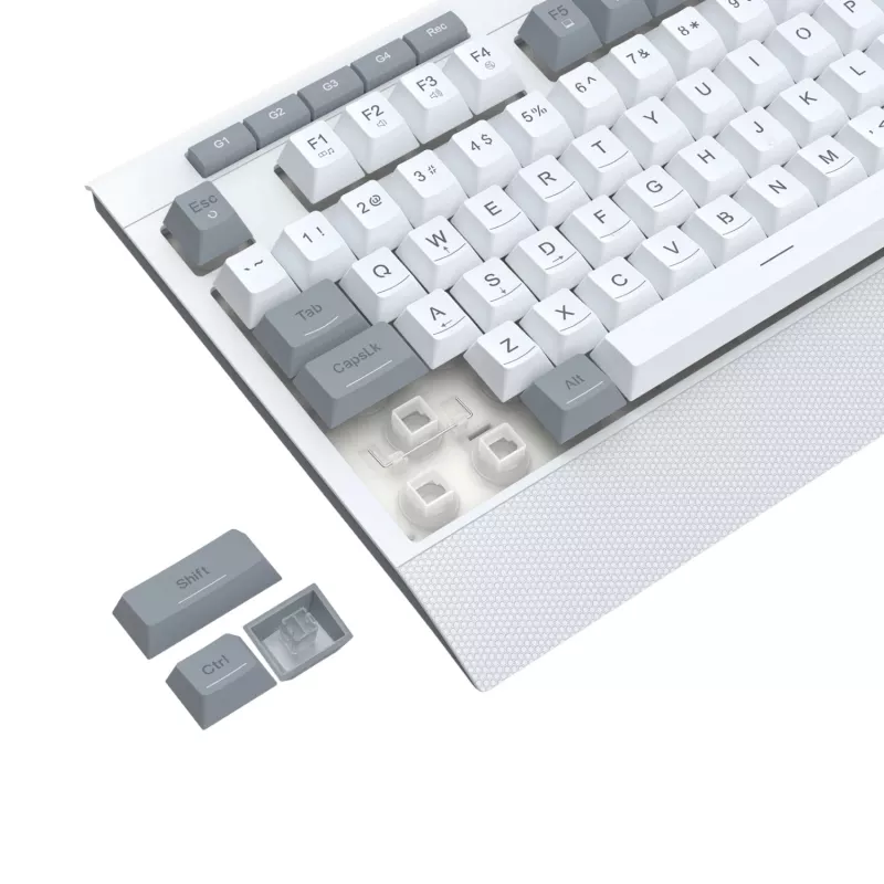 Redragon S151 juhtmega RGB mänguklaviatuuri ja hiire komplekt - valge ja hall