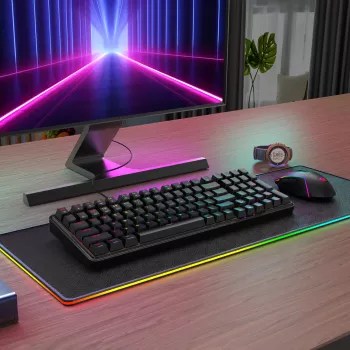 Redragon S162 RGB 3-režiimiline traadita mehaaniline mänguklaviatuur ja hiir komplekt - must