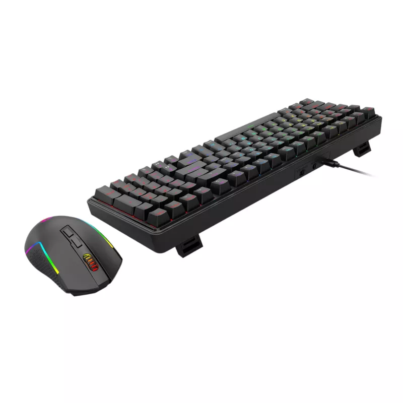 Redragon S162 RGB 3-režiimiline traadita mehaaniline mänguklaviatuur ja hiir komplekt - must