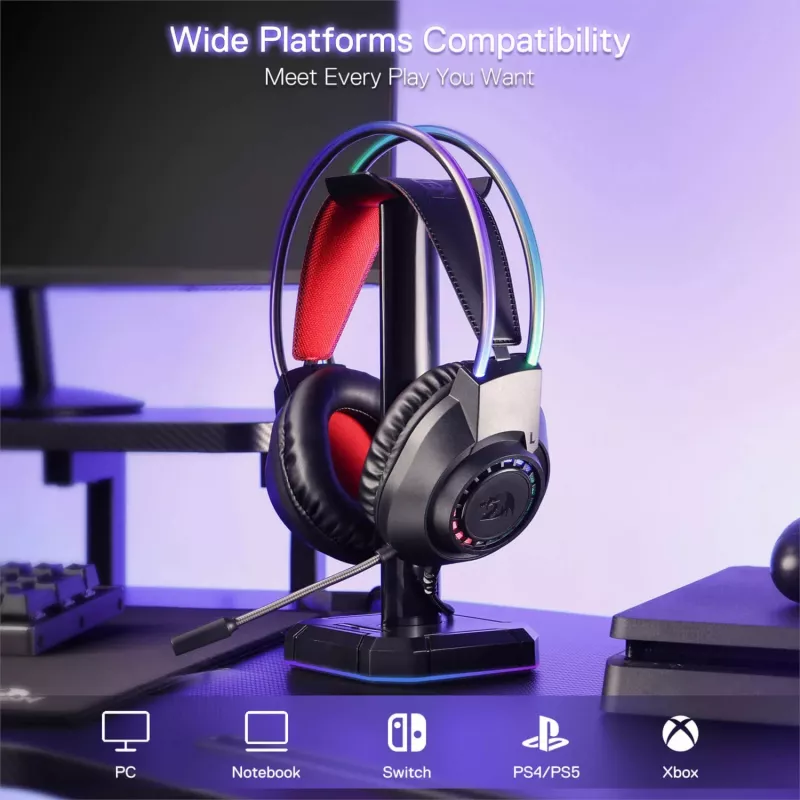 Redragon SCREAM Ümberkõrvaklapid RGB Mänguklapid - Must