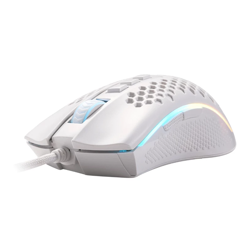 REDRAGON STORM juhtmega RGB mänguhiir - kerge kärgstruktuuriga disain, 12400 DPI, 7 programmeeritavat nuppu, Omron lülitid, PTFE jalad