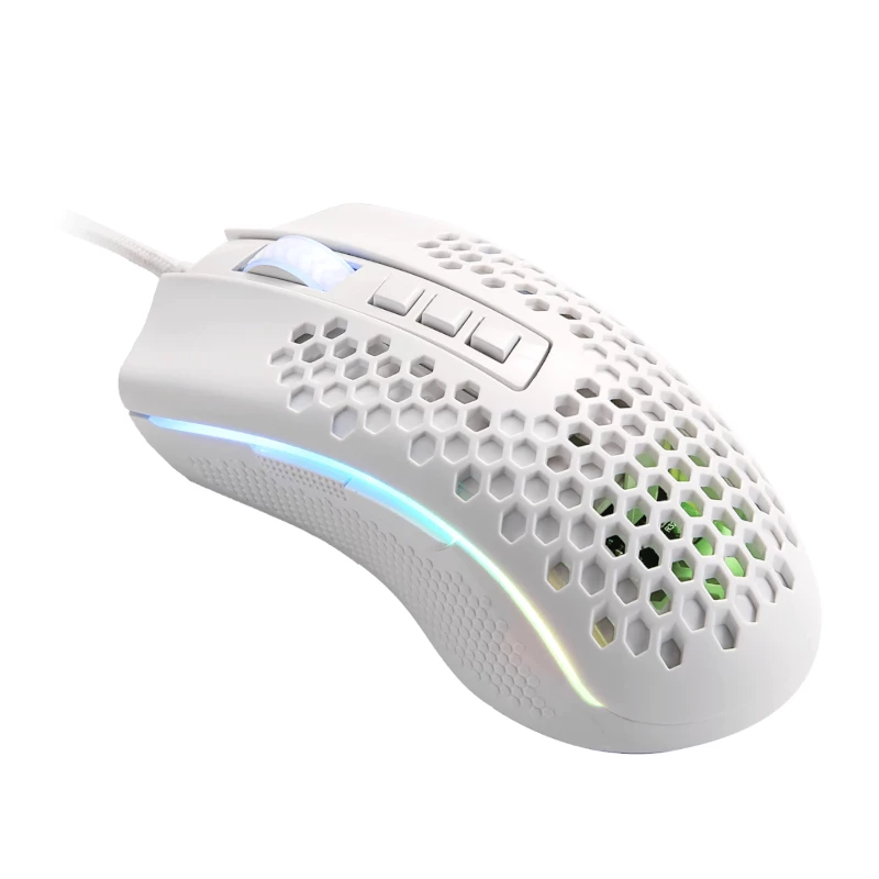 REDRAGON STORM juhtmega RGB mänguhiir - kerge kärgstruktuuriga disain, 12400 DPI, 7 programmeeritavat nuppu, Omron lülitid, PTFE jalad