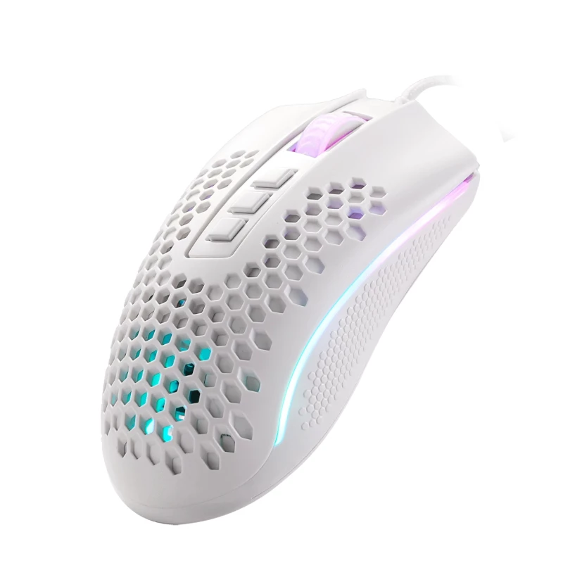 REDRAGON STORM juhtmega RGB mänguhiir - kerge kärgstruktuuriga disain, 12400 DPI, 7 programmeeritavat nuppu, Omron lülitid, PTFE jalad