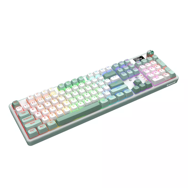 Redragon WYVERN K761 Pro täissuuruses RGB juhtmevaba mehaaniline mänguklaviatuur - valge/roheline