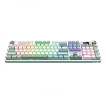 Redragon WYVERN K761 Pro täissuuruses RGB juhtmevaba mehaaniline mänguklaviatuur - valge/roheline
